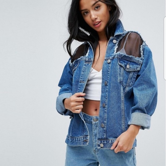 ASOS Jackets & Blazers - Chorus Mesh Denim Jacket (petite)